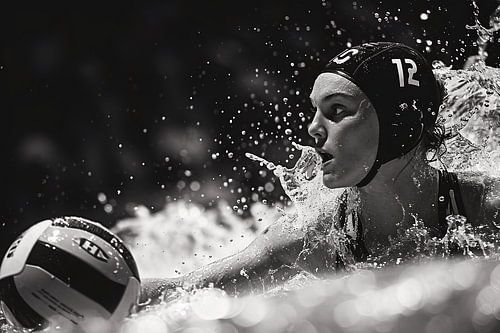 Water polo Intensité : Focus en monochrome
