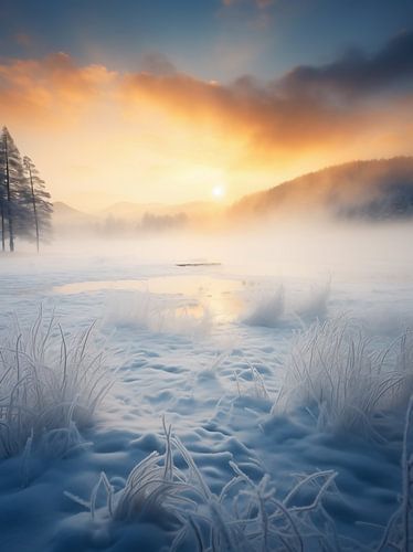 Golden hour in winter