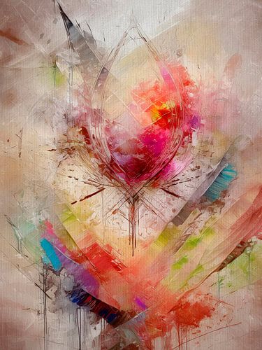 Modern abstract. Uitbundig en kleurrijke bloem