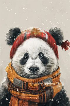 Winterse Warmte - Panda in Winterse Accessoires van Eva Lee