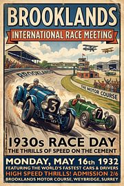 Car races at Brooklands in 1932 by Theodor Decker
