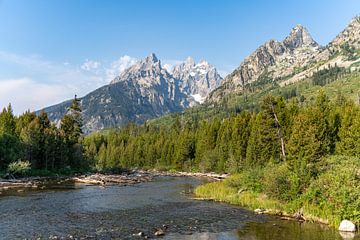 Grand Teton National Park, USA, vanaf de brug bij String Lake van Jeroen van Deel