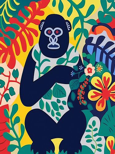 Gorilla In The Jungle Style Henri Matisse