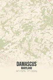 Alte Karte von Damaskus (Maryland), USA. von Ortsdrucke