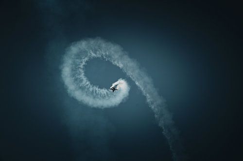 Straaljager in de lucht