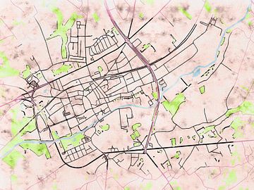 Kaart van Ninove in de stijl 'Soothing Spring' van Maporia
