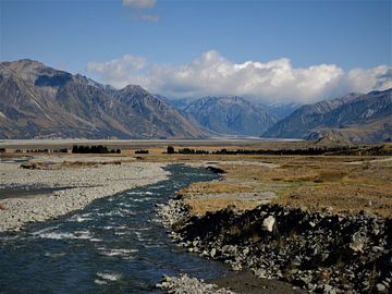 Passing by Castle Hill, on the way to Arthur's Pass National Park, New Zealand by J V