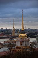 Golden Church Towers in St Petersburg.
