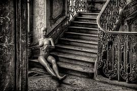 Etalage pop in trappenhuis van Roel Boom