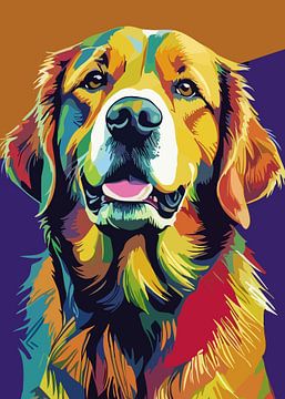 Golden Retriever Pop Art Stijl van MIROKKU