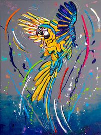 Tanzender Papagei von Happy Paintings / Renata Rolefes
