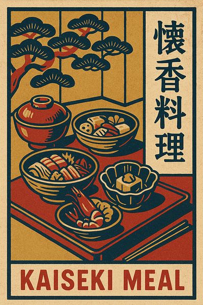 Poster Kaiseki - Art mural rétro sur la gastronomie japonaise par Travel Shop