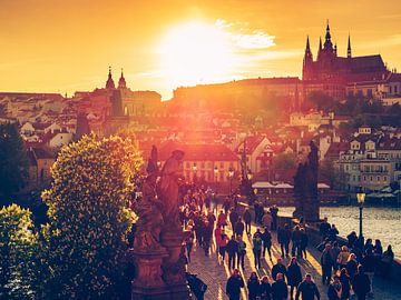 Prag – Karlsbrücke im Sonnenuntergang von Alexander Voss