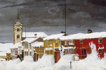Harald Sohlberg~Rue R248 ; rouge en hiver
