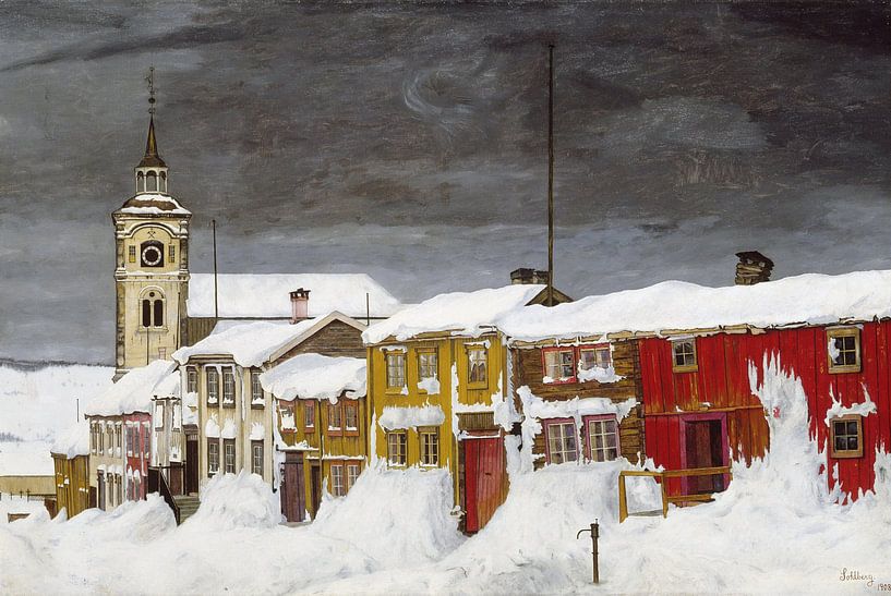 Harald Sohlberg~Rue R248 ; rouge en hiver par finemasterpiece