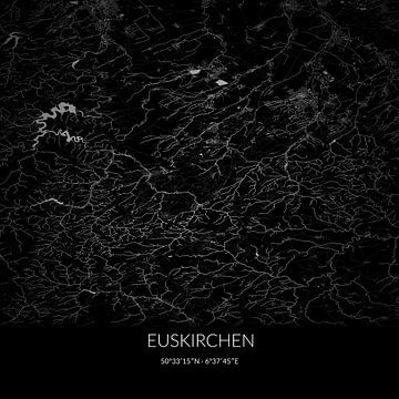 Zwart-witte landkaart van Euskirchen, Nordrhein-Westfalen, Duitsland. van Rezona