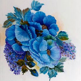 Fleurs bleues sur Ria Butter - Gotje