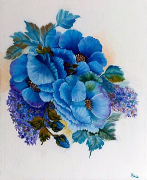 Blauwe bloemen von Ria Butter - Gotje