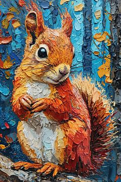 Painting Squirrel by Blikvanger Schilderijen