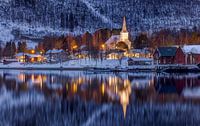 Rognan im Winter, Norwegen von Adelheid Smitt Miniaturansicht