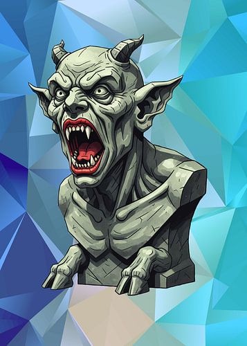 Devils head statue Lowpoly
