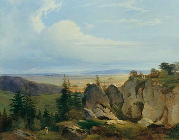 Johann Nepomuk Passini, De Wiener-Neustädter Heide gezien vanuit Wetzelsdorf, 1843 van Atelier Liesjes