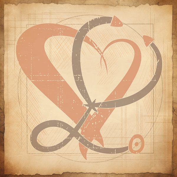 Stéthoscopes &amp;amp ; cœur, art vintage. Infirmière / médecin. par SergeivoArt