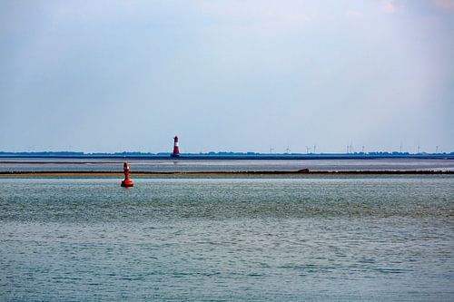 Vuurtoren Arngast in de Jade-baai dichtbij Wilhelmshaven