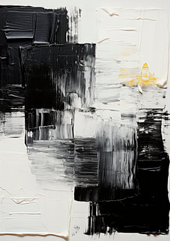 Œuvre d'art abstrait Image Impression d'art Peinture Noir Blanc