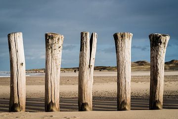 Golvenbrekers cadzand strand nederland van Bart cocquart