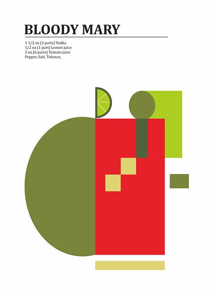 bloody mary cocktail abstract by Ratna Mutia Dewi
