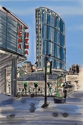 Exposition World Trade Center (technique mixte analogique-numérique)