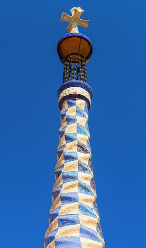 Park Guell's dak mozaïek fragment