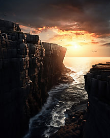 Evening atmosphere by the sea