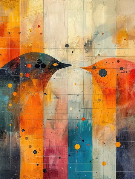Modern Birds Design | Portrait by Abstract Painting