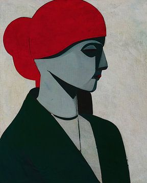 Abstract portret van een vrouw 14 van Jan Keteleer