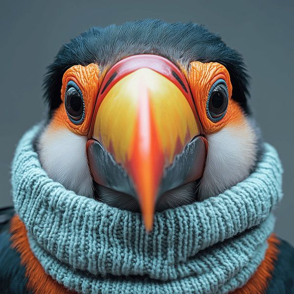 Toucan dressed for winter by Ton Kuijpers