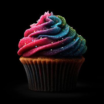 Cupcake pastry blue-pink portrait by TheXclusive Art