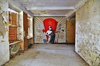Mural of Russian soldier