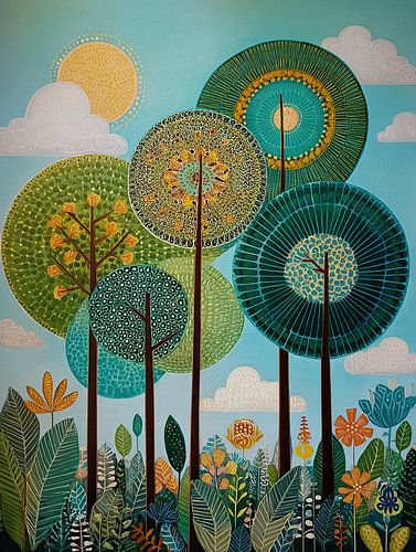 Bunte Baumsinfonie in der Natur