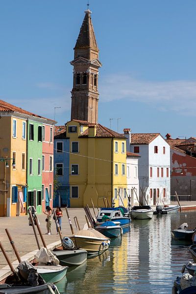 Maisons colorées à Burano (13) par Jolanda van Eek en Ron de Jong