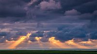 Rayons de soleil sur la mer des Wadden par Henk Meijer Photography Aperçu