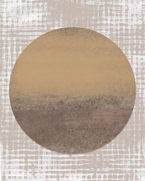 Ikigai. Nieuw begin. Minimalistisch abstract in beige en terra