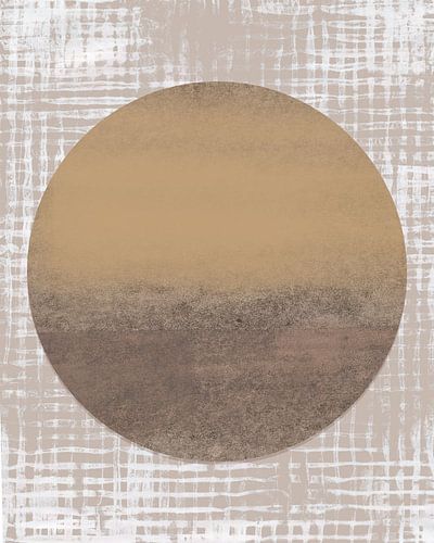 Ikigai. Nieuw begin. Minimalistisch abstract in beige en terra