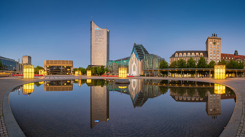 Augustusplatz in Leipzig, Germany at night