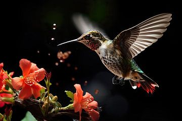 Kolibrie vliegend van PixelPrestige