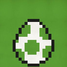 Yoshi Egg from Mario Games - Abstract Pixel Art by MDRN HOME