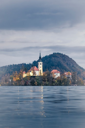 Bled in Autumn Twilight | Vertical