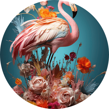Florale Flamingo Elegance van Eva Lee