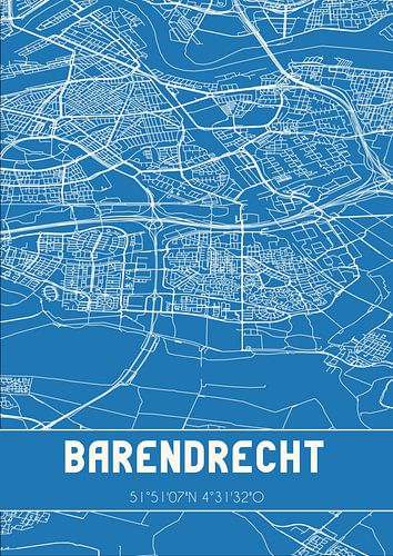 Blauwdruk | Landkaart | Barendrecht (Zuid-Holland)